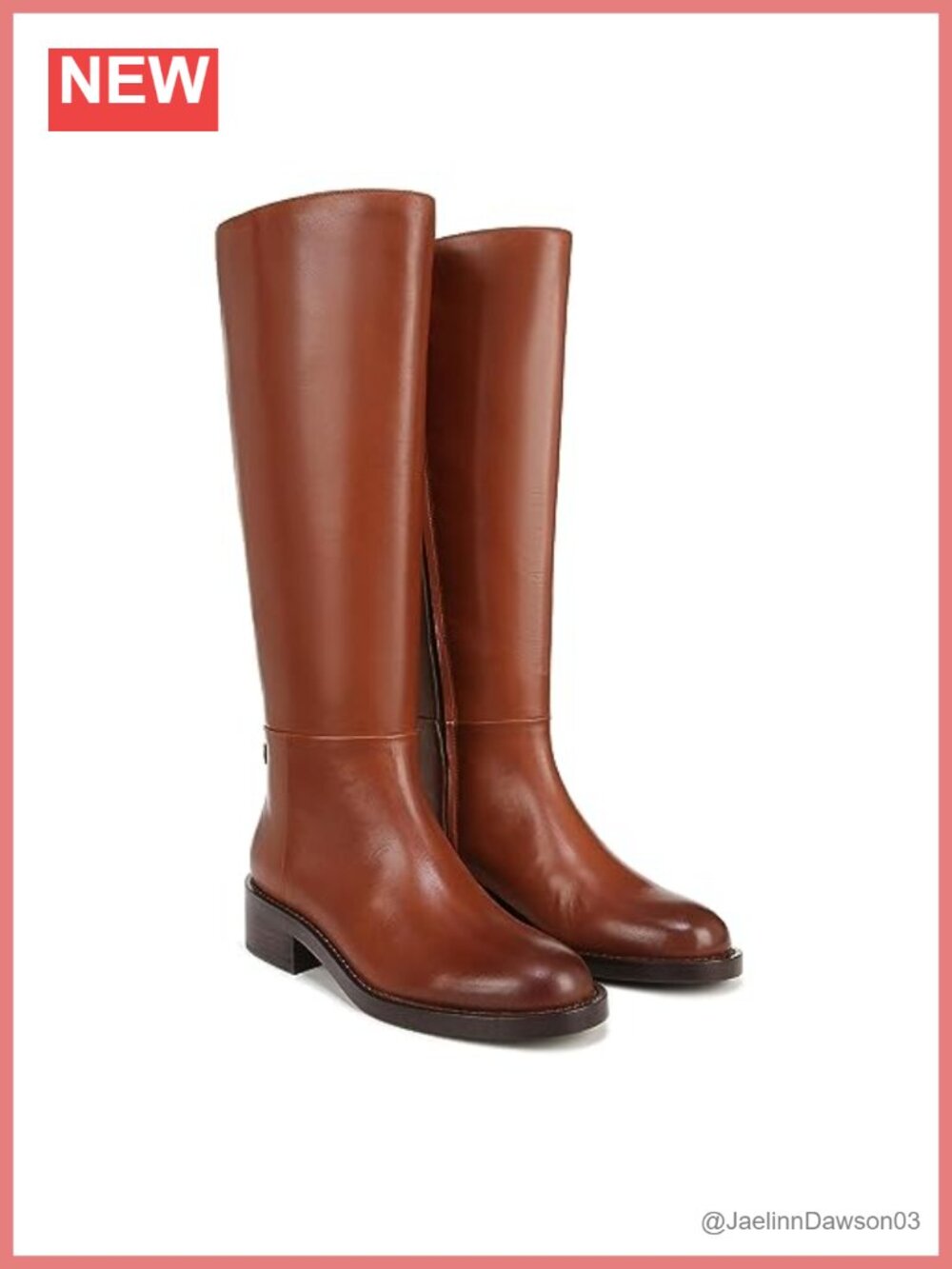 Sam Edelman Mable Leather Knee High Riding Boots Block Heel Zip